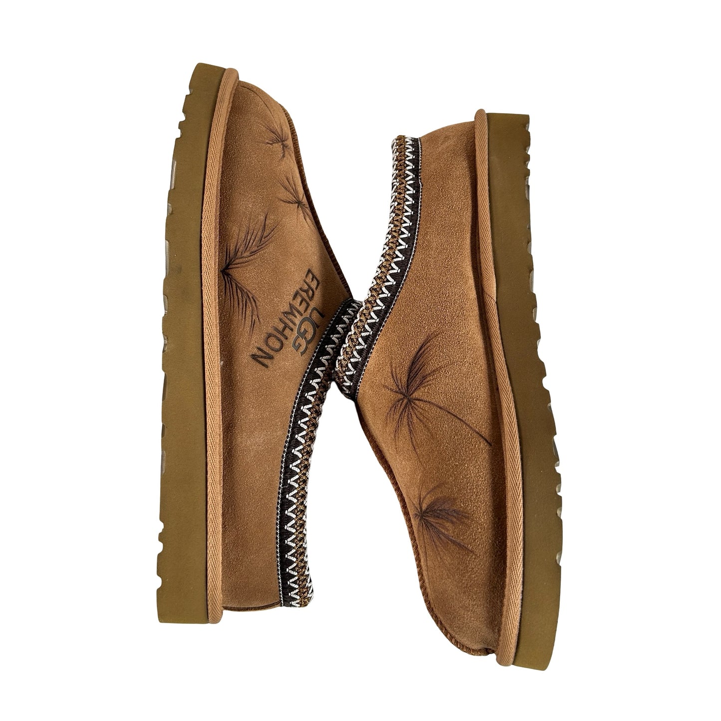 JonBoy x UGG Tasman Slipper Chestnut Erewhon Palm Trees