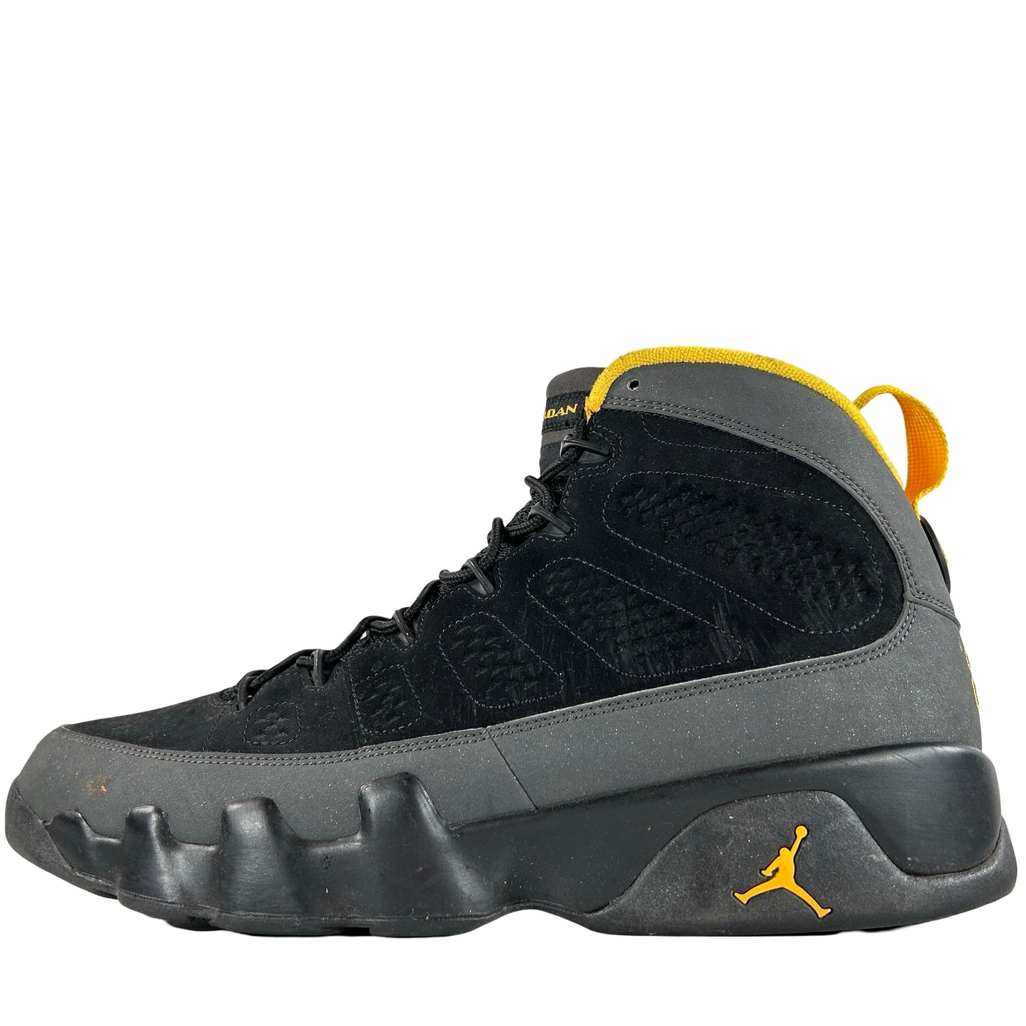 CT8019 070 Jordan 9 Retro Dark Charcoal University Gold [USED] - 12 M (Used) (No Box2)