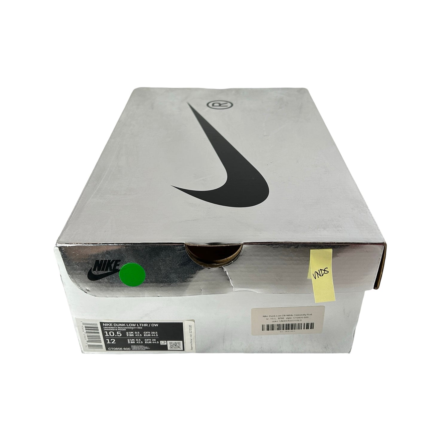 CT0856 600 Nike Dunk Low Off-White University Red [USED] - 10.5 M (VNDS)