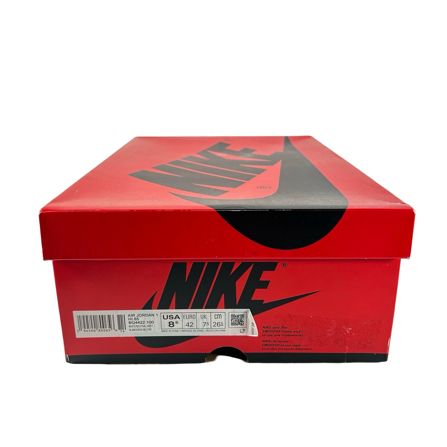 BQ4422 100 Jordan 1 Retro High '85 Neutral Grey [USED] - 8.5 M (Used)