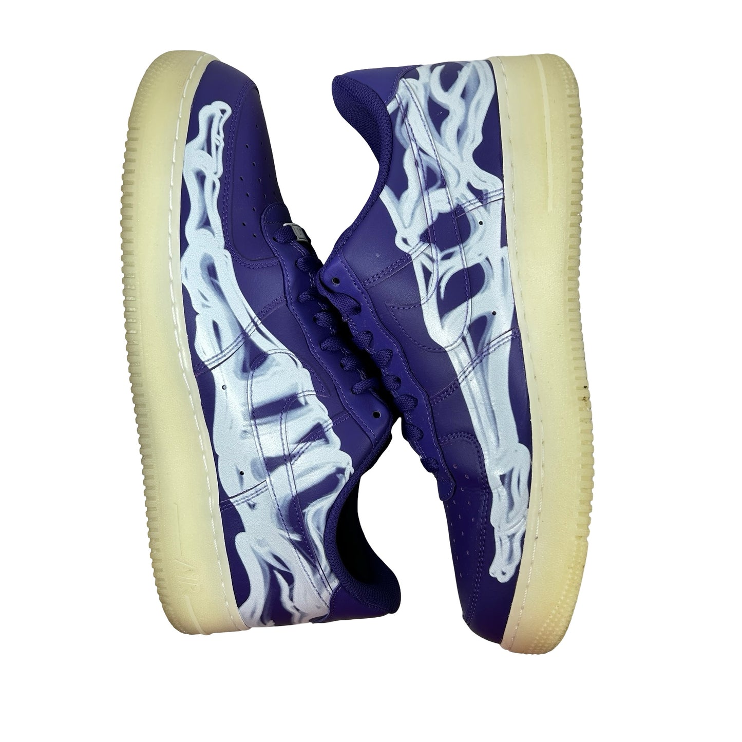 CU8067 500 Nike Air Force 1 Low '07 QS Purple Skeleton Halloween [USED] - 11.5 M (Used)