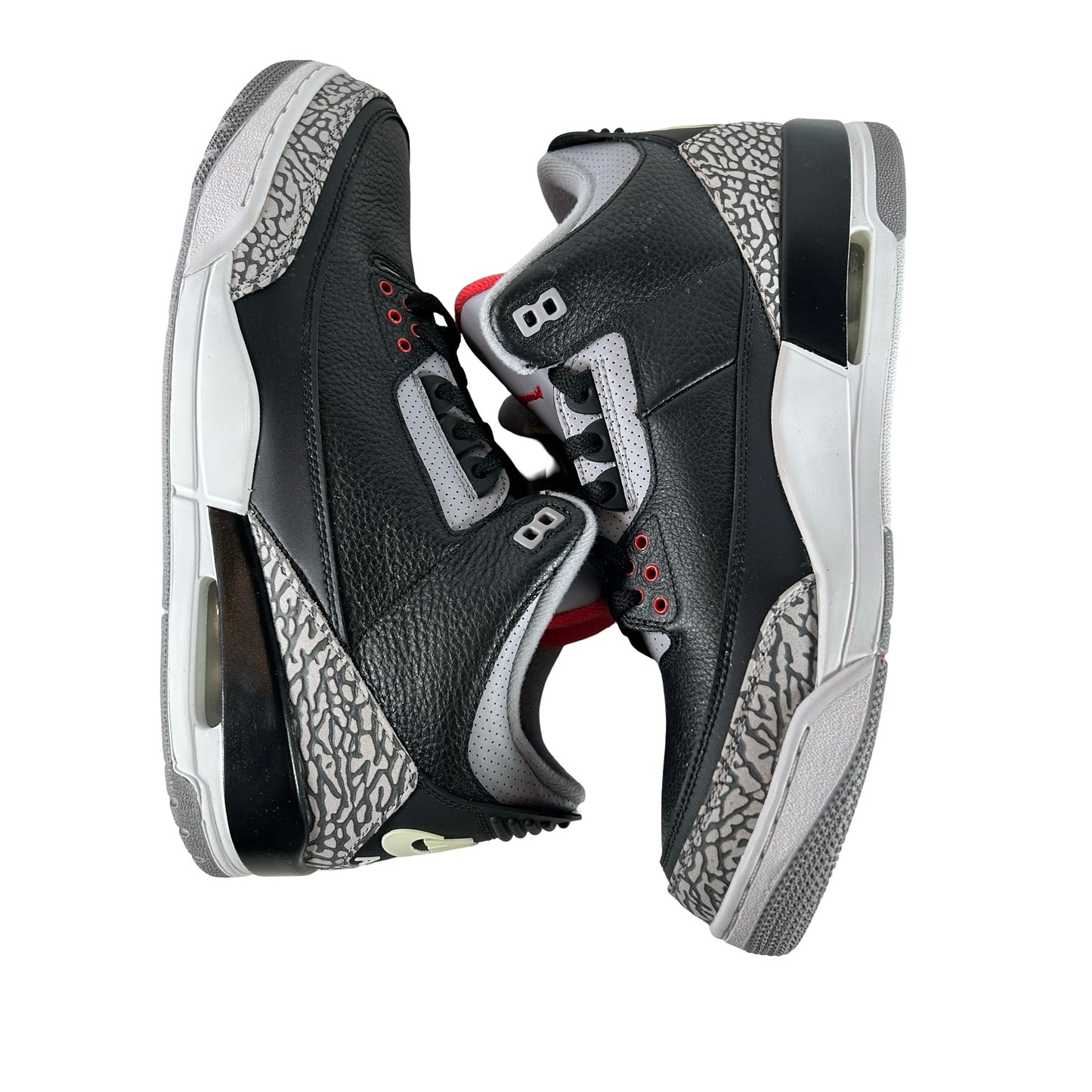 854262 001 Jordan 3 Black Cement 2018 [CONDITIONAL] - 12 M (Heel Tabs Yellowing2) (Replace Box)