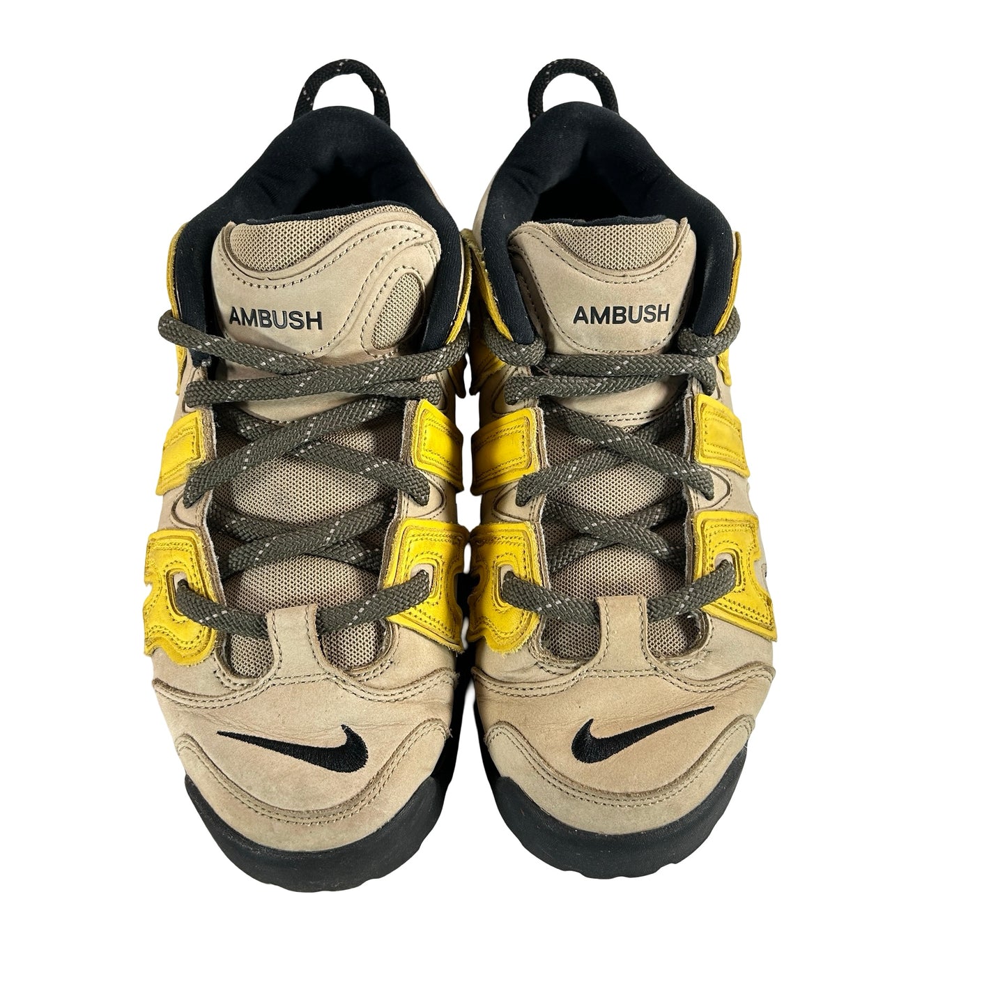 FB1299 200 Nike Air More Uptempo Low AMBUSH Sulfur [USED] - 9 M (Used) (Replace Box)