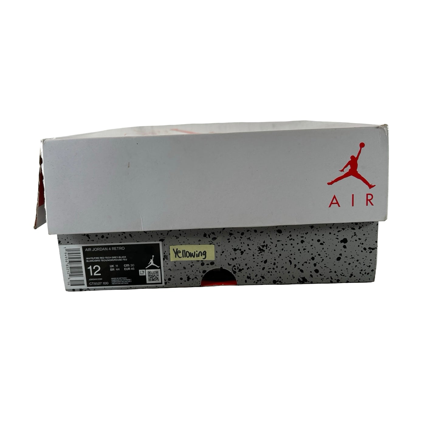 CT8527 100 Jordan 4 Retro White Oreo - 12 M (Yellowing)