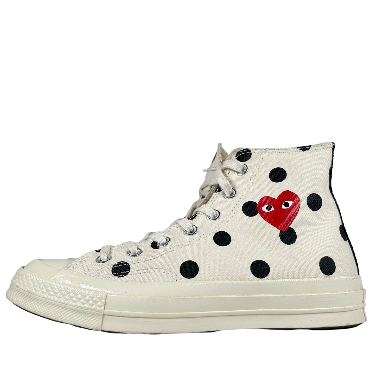 157251C Converse Chuck Taylor All Star 70 Hi Comme des Garcons PLAY Polka Dot White [USED] - 6 M (Used)