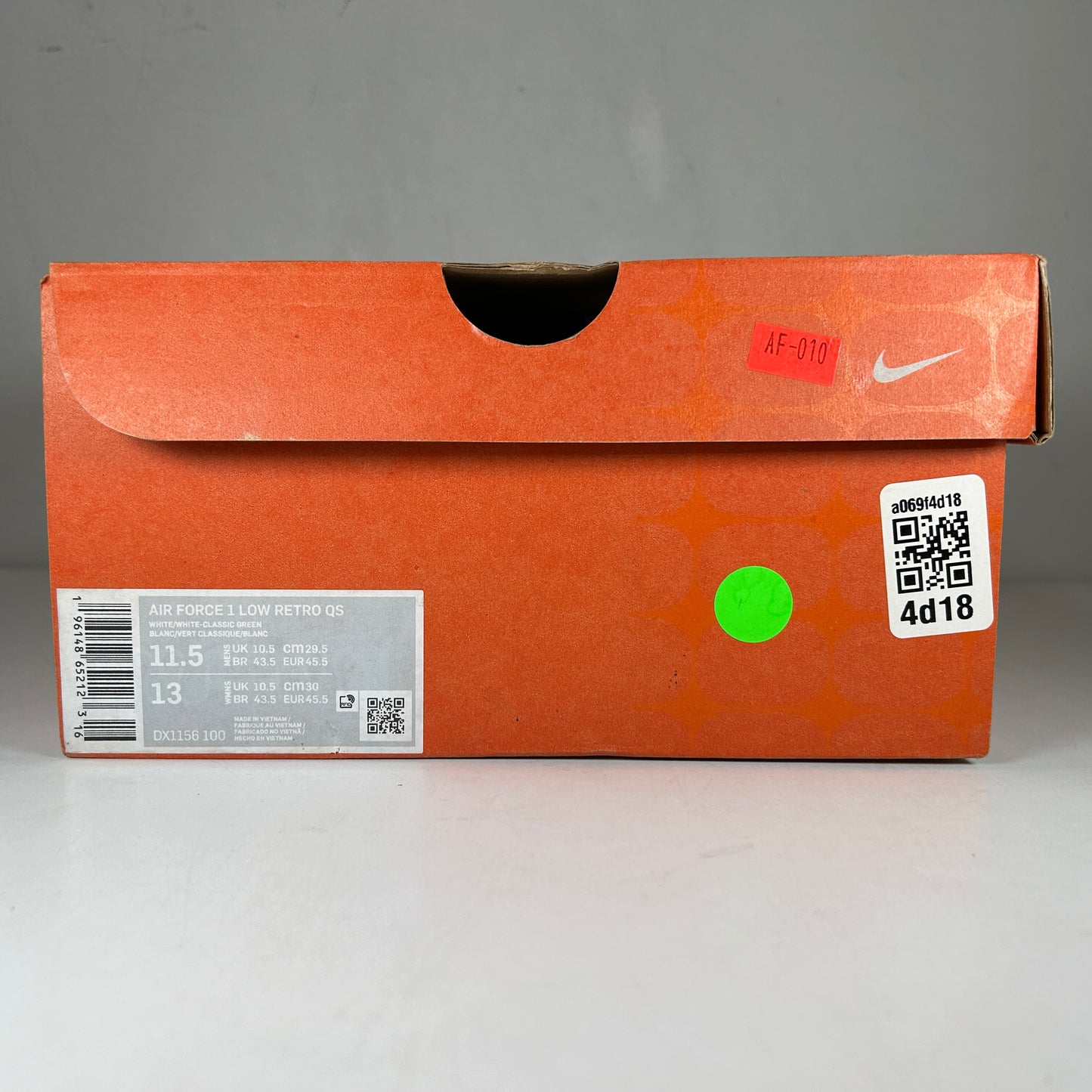 DX1156 100 Nike Air Force 1 Low Retro QS West Indies (2022) [USED] - 11.5 M (Used)