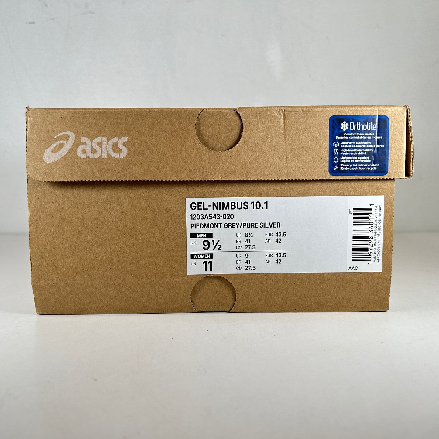 1203A543 020 ASICS Gel-Nimbus 10.1 Piedmont Grey [USED] - 9.5 M (Used)