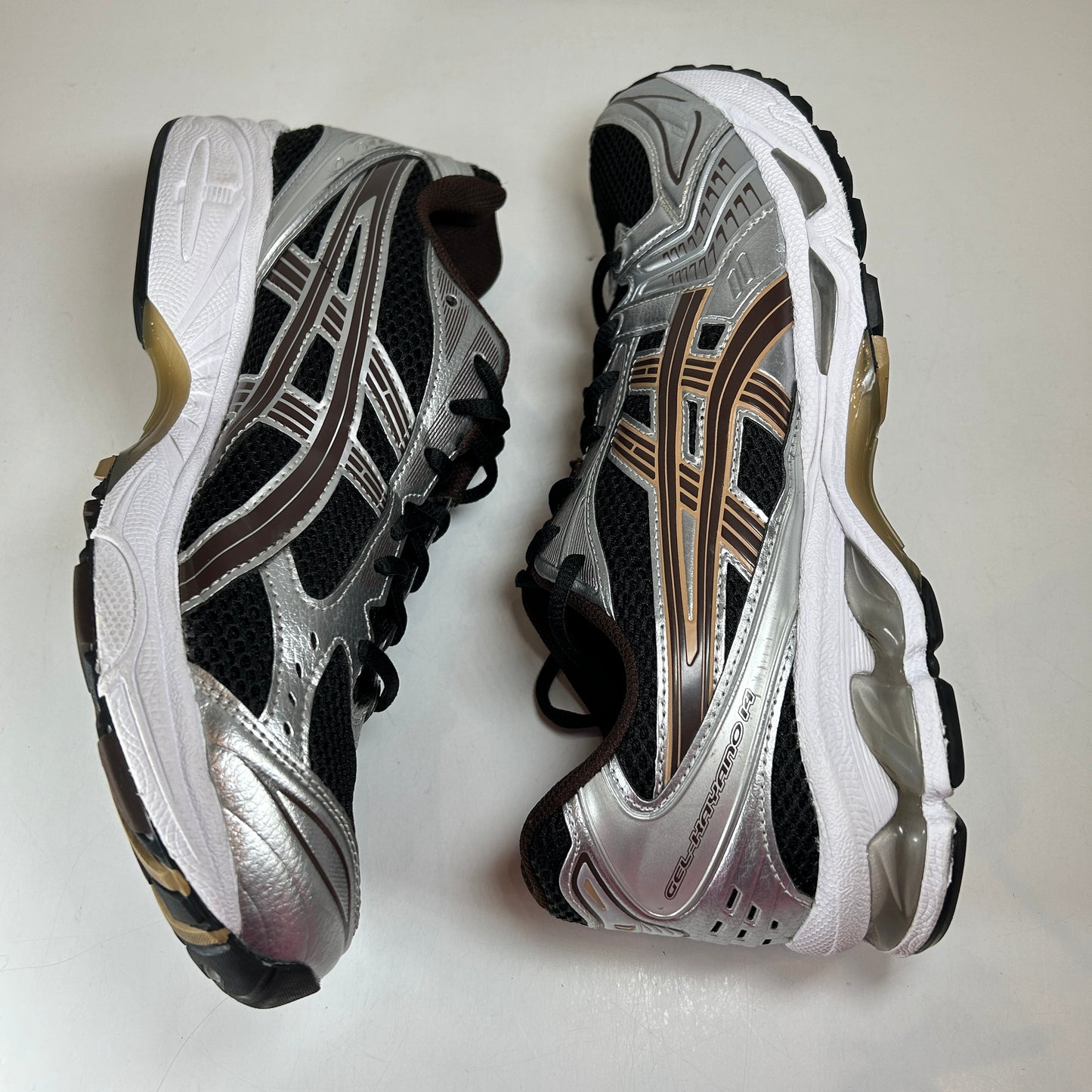 1201A019 004 ASICS Gel-Kayano 14 Black Coffee Silver [USED] - 10.5 M (Used) (No Box)