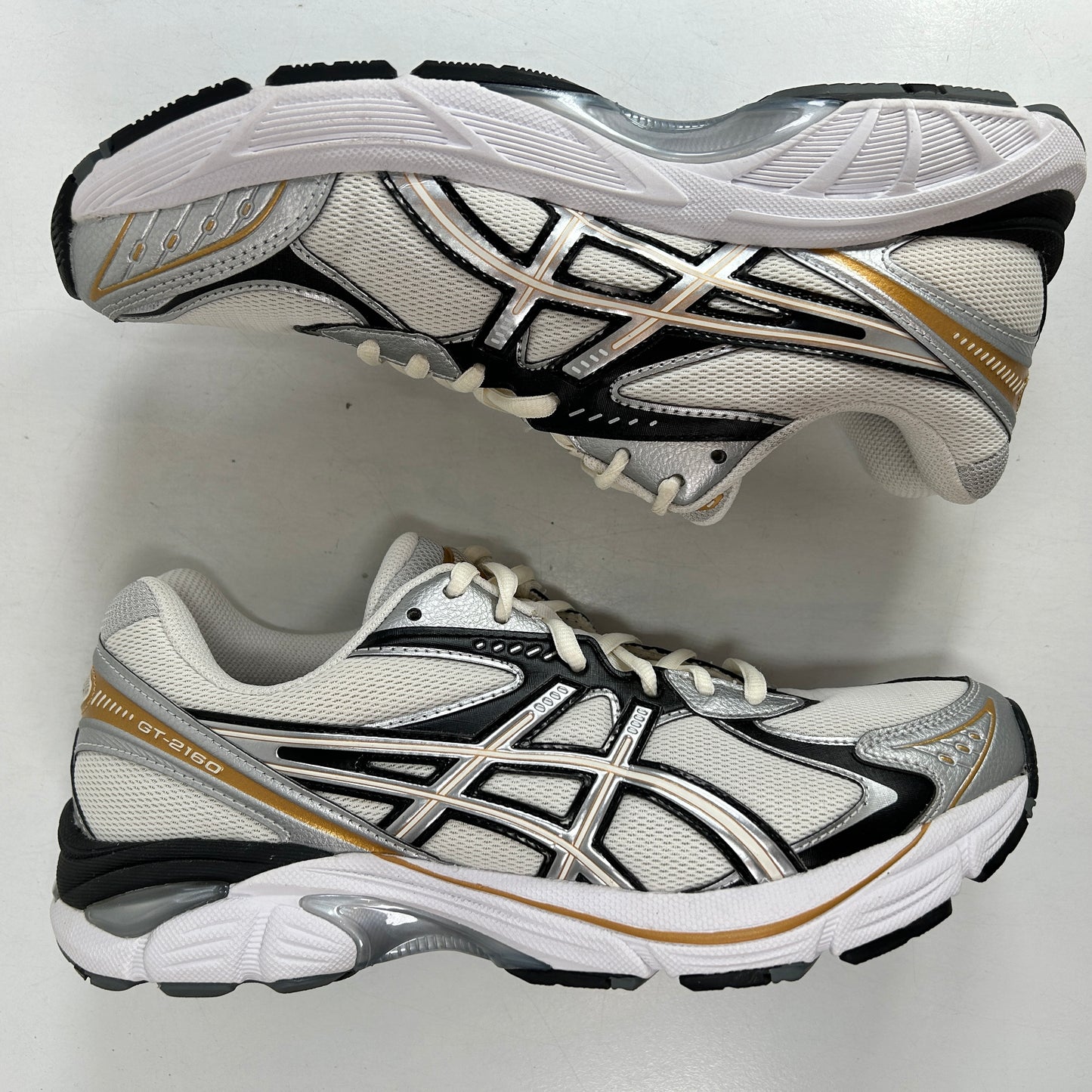 1203A320 100 ASICS GT-2160 Cream Pure Silver Gold [USED] - 9 M (Used) (No Box)