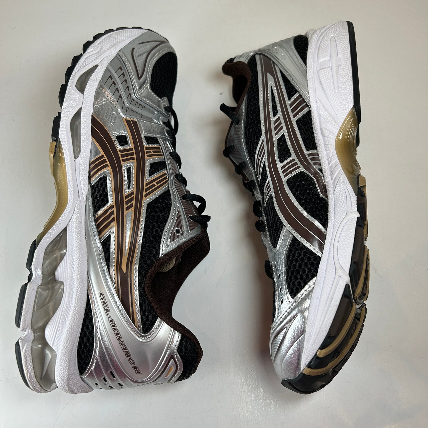 1201A019 004 ASICS Gel-Kayano 14 Black Coffee Silver [USED] - 10.5 M (Used) (No Box)