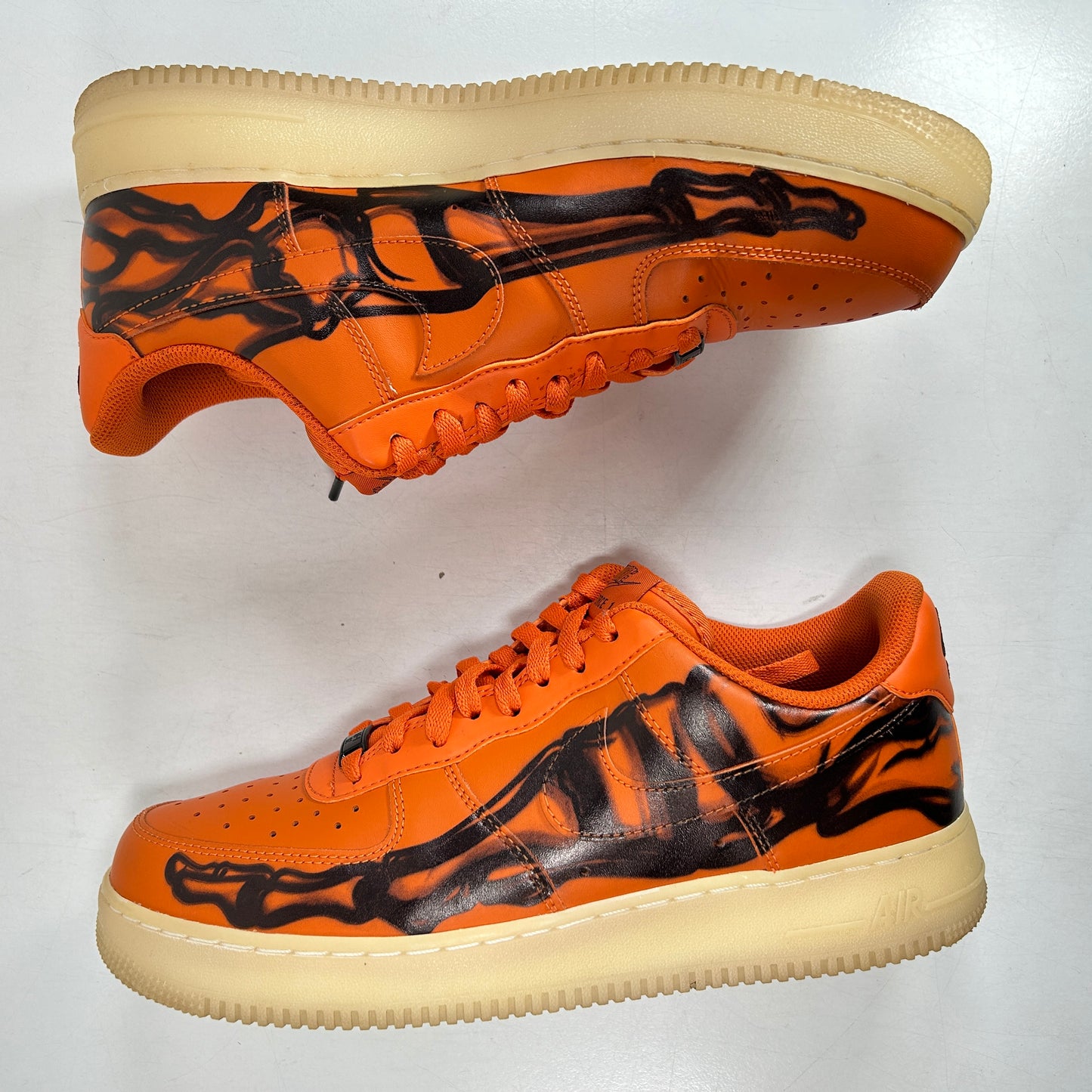 CU8067 800 Nike Air Force 1 Low Orange Skeleton Halloween [USED] - 11 (Used) (Replace Box)