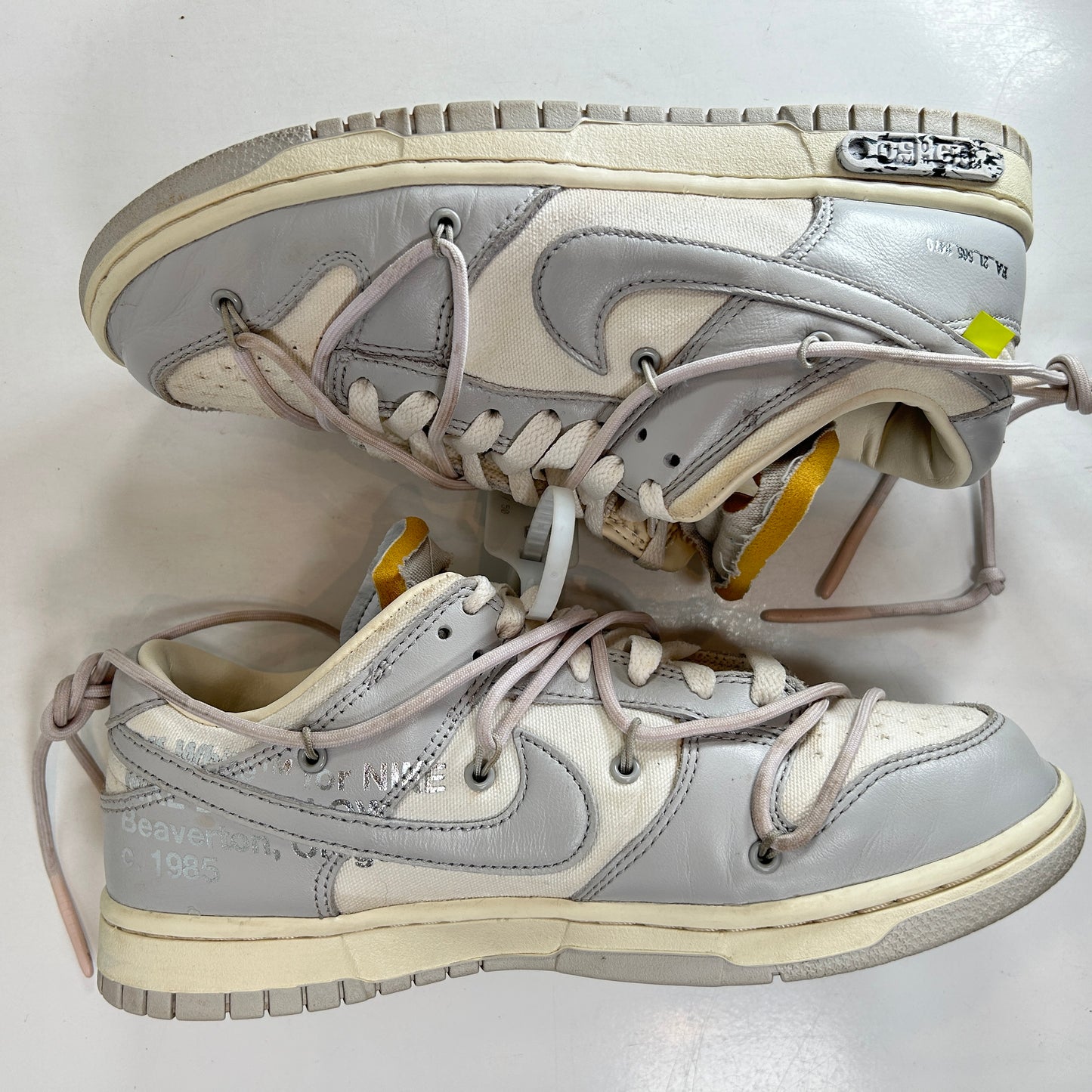 DM1602 123 Nike Dunk Low Off-White Lot 49 [USED] - 8.5 M (Used) (Missing Right Insole)