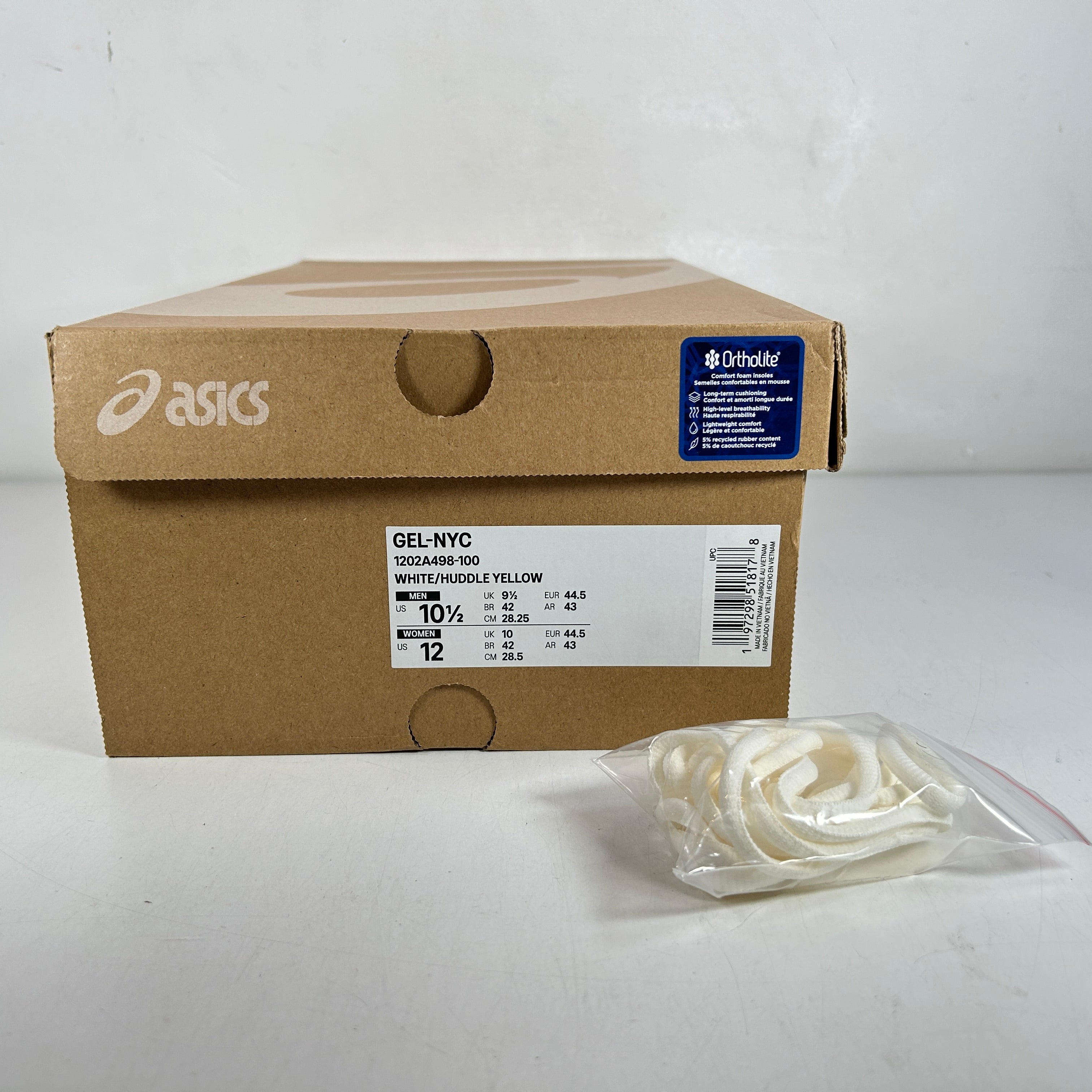 1202A498 100 ASICS Gel-NYC EMMI White Huddle Yellow (Women's