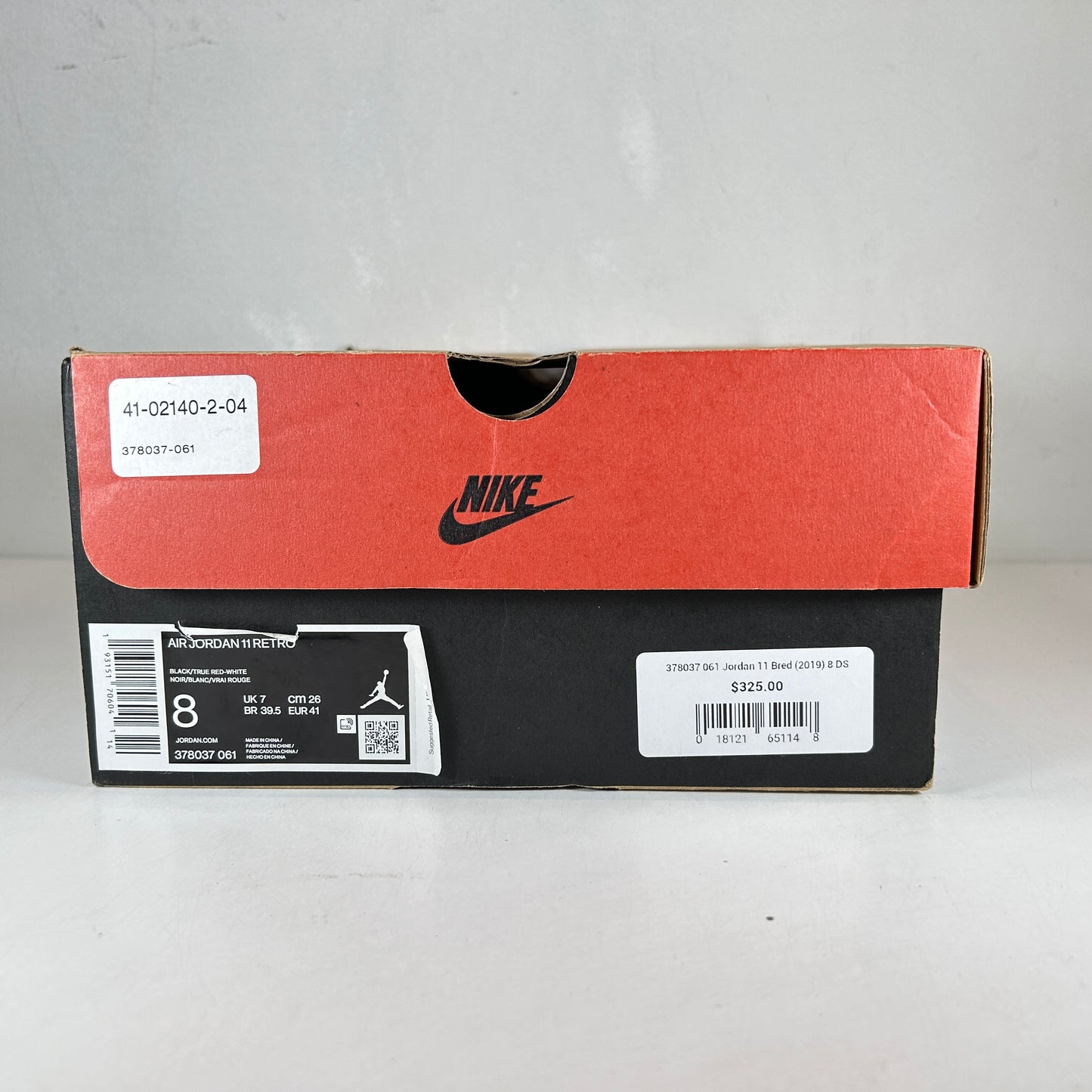 378037 061 Jordan 11 Bred (2019) [USED] - 8 M (Used)