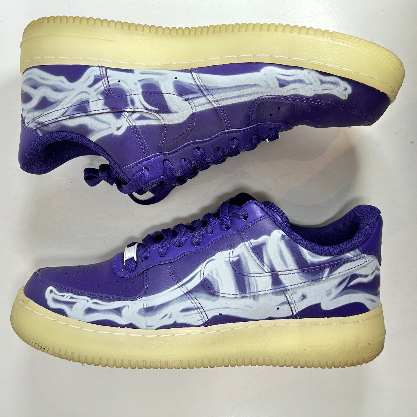 CU8067 500 Nike Air Force 1 Low '07 QS Purple Skeleton Halloween [USED] - 10.5 M (Used)