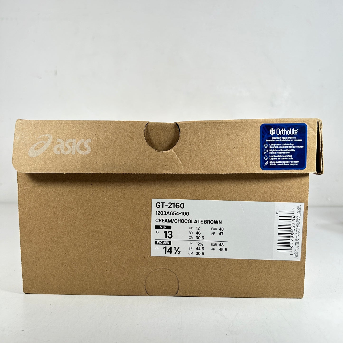 1203A654 100 ASICS GT-2160 Above the Clouds Chocolate Brown [USED] - 13 M (Used)