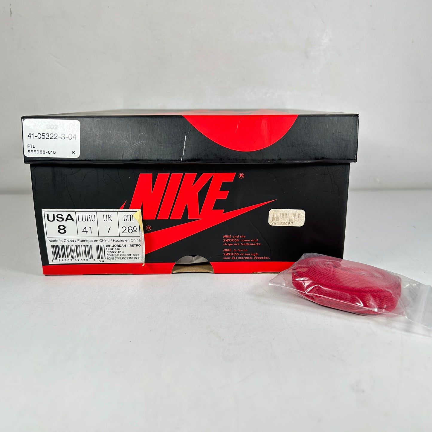 555088 610 Jordan 1 Bred Toe [USED] - 8 M (Used)