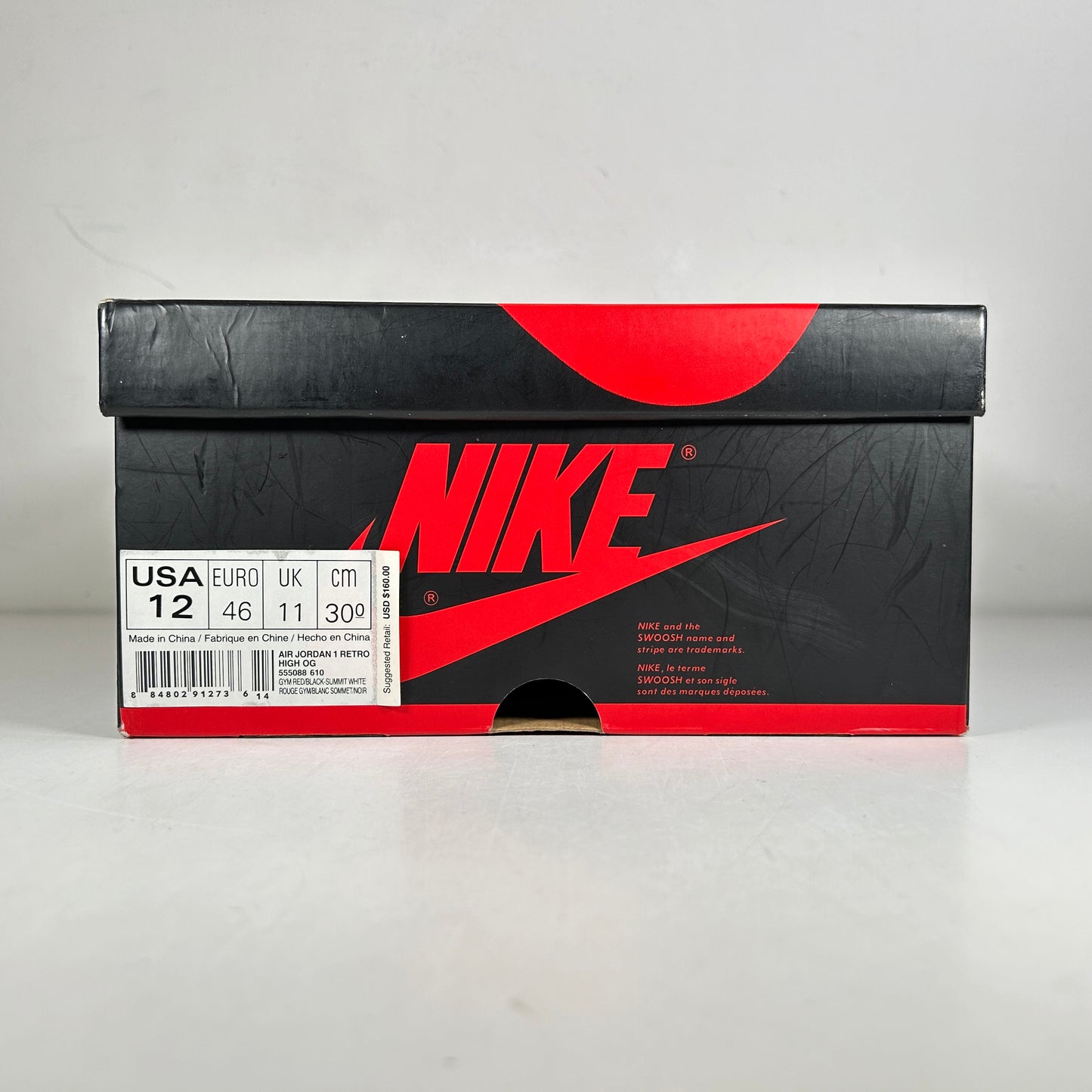 555088 610 Jordan 1 Bred Toe [USED] - 12 M (Used)