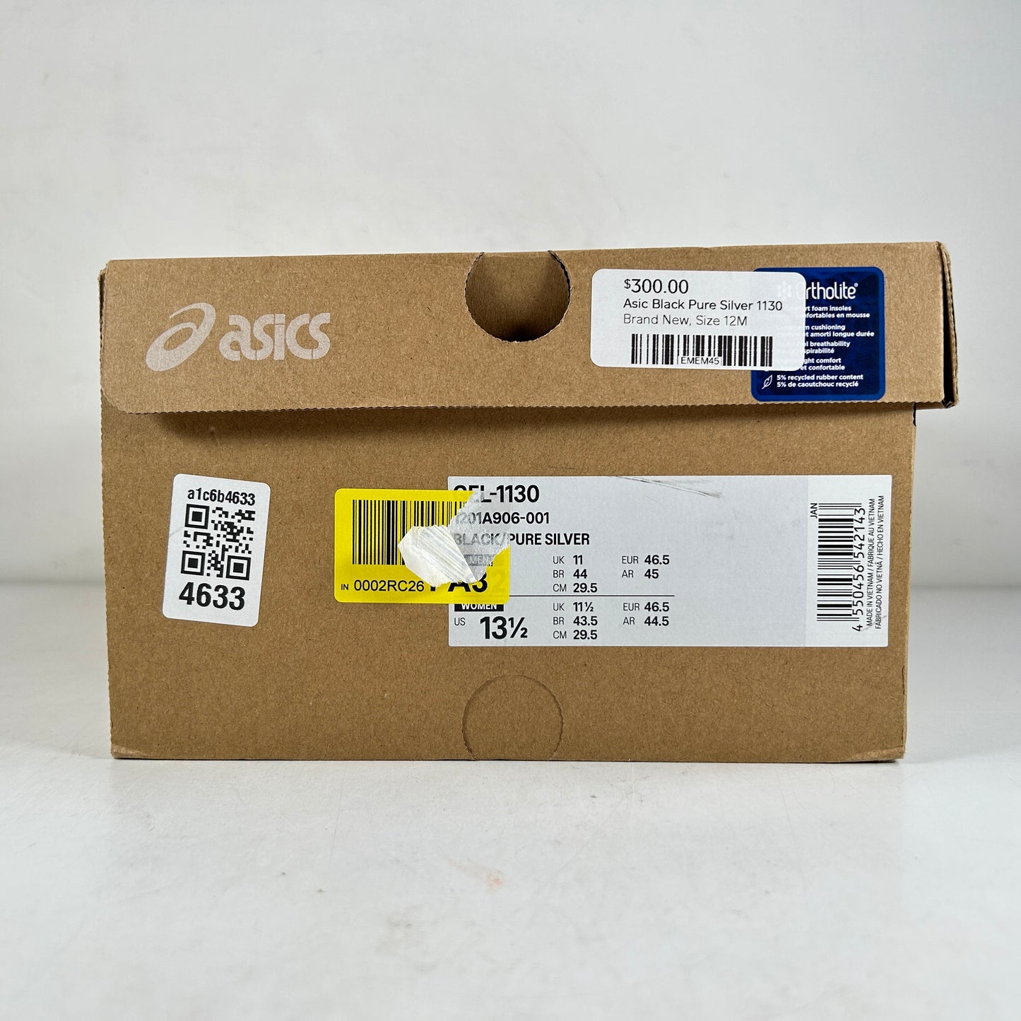 1201A906 001 ASICS Gel-1130 Black Pure Silver [USED] - 12 M (Used)