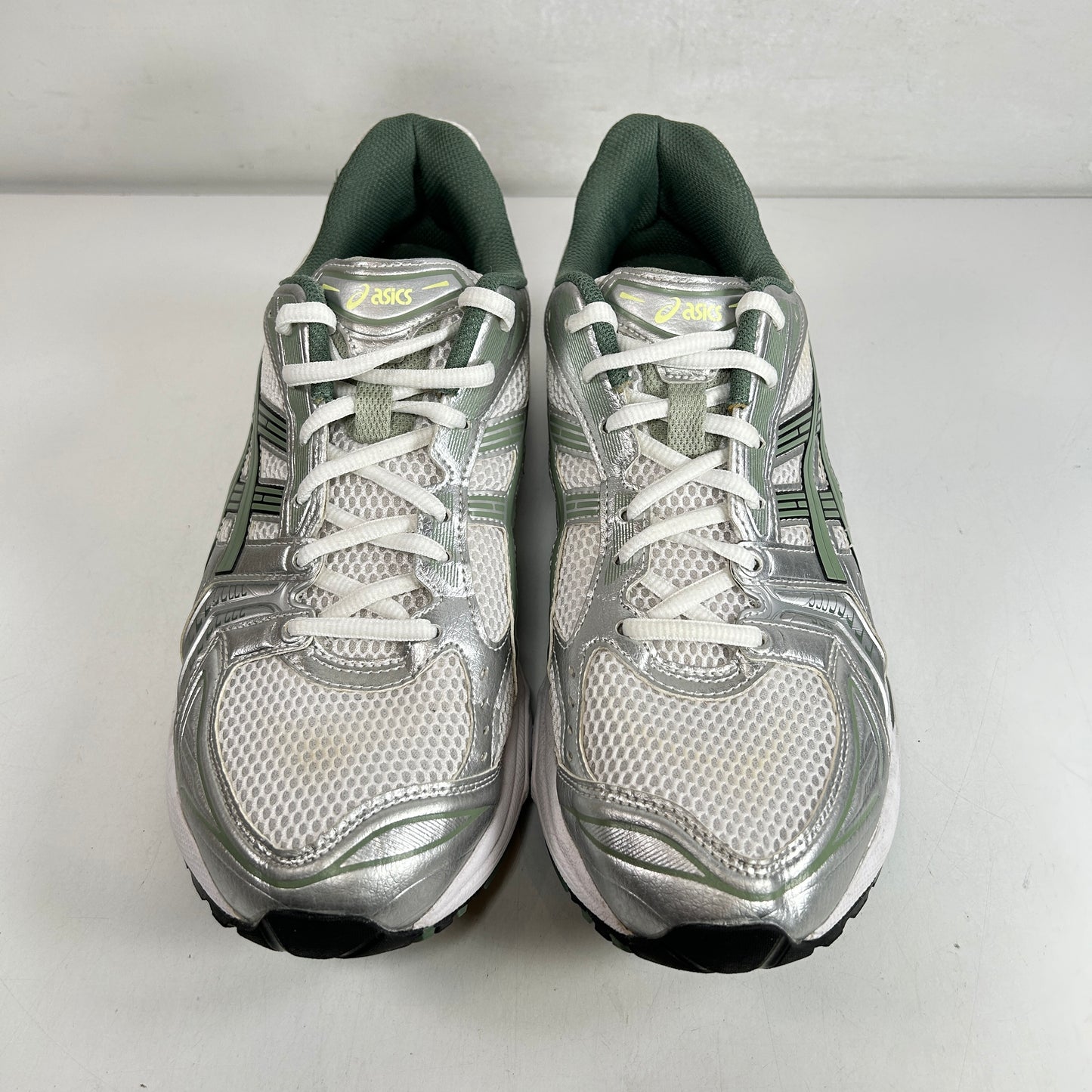 1201A019 107 ASICS Gel-Kayano 14 White Pure Silver Slate Grey Sage [USED] - 11 M (Used) (No Box)