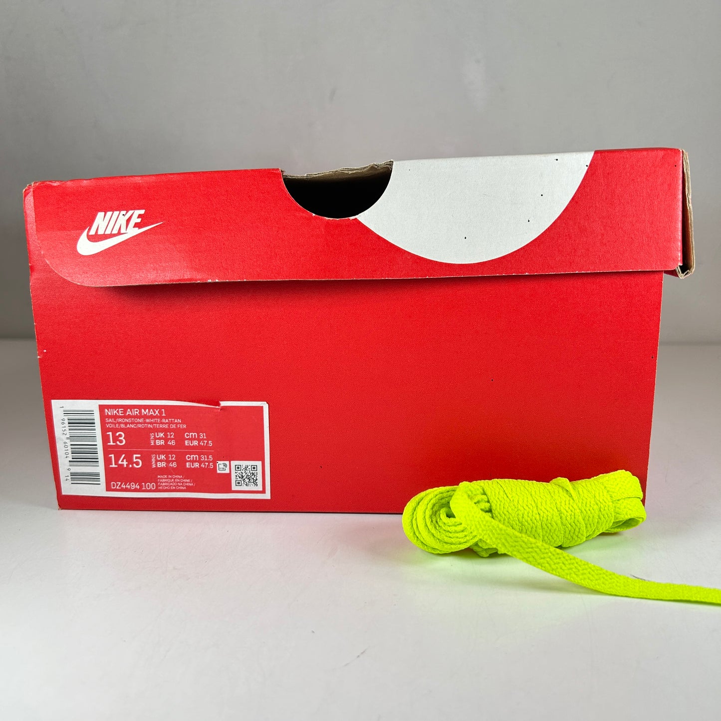 DZ4494 100 Nike Air Max 1 Sail Ironstone [USED] - 13 M (Used)