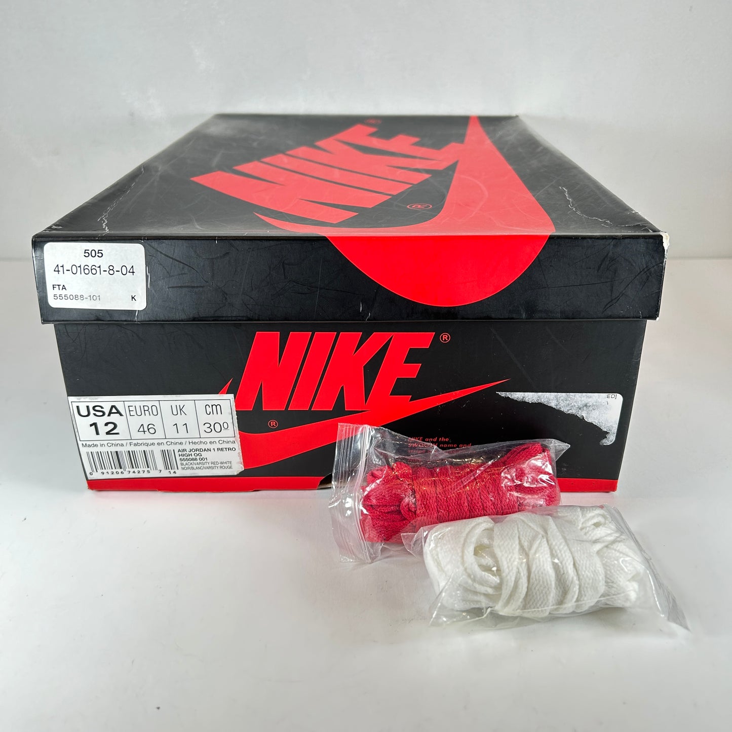 555088 001 Jordan 1 Retro High Bred Banned (2016) [USED] - 12 M (Used)