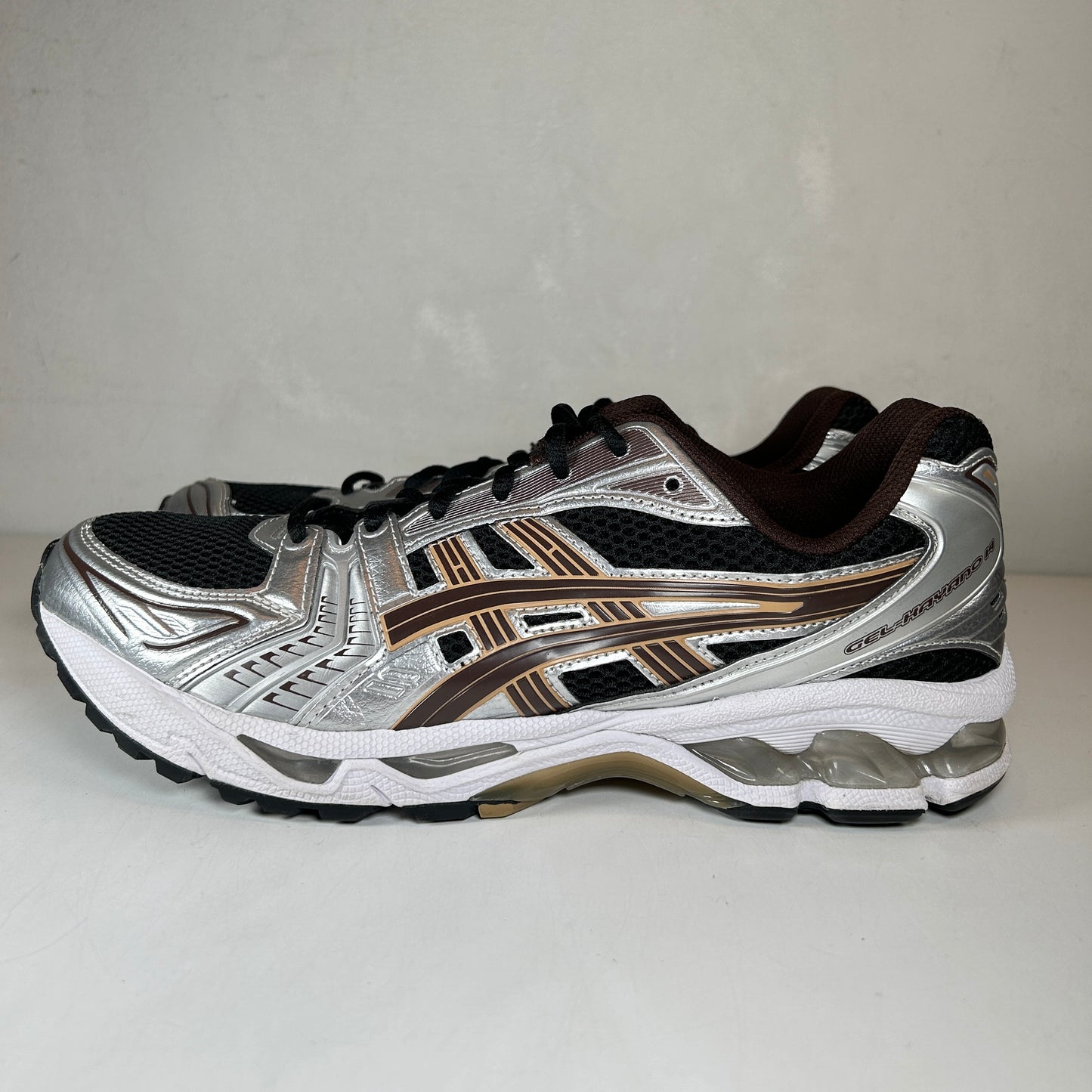 1201A019 004 ASICS Gel-Kayano 14 Black Coffee Silver [USED] - 10.5 M (Used) (No Box)