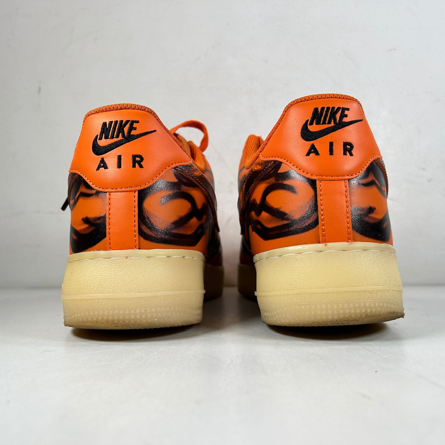 CU8067 800 Nike Air Force 1 Low Orange Skeleton Halloween [USED] - 12 (Used)