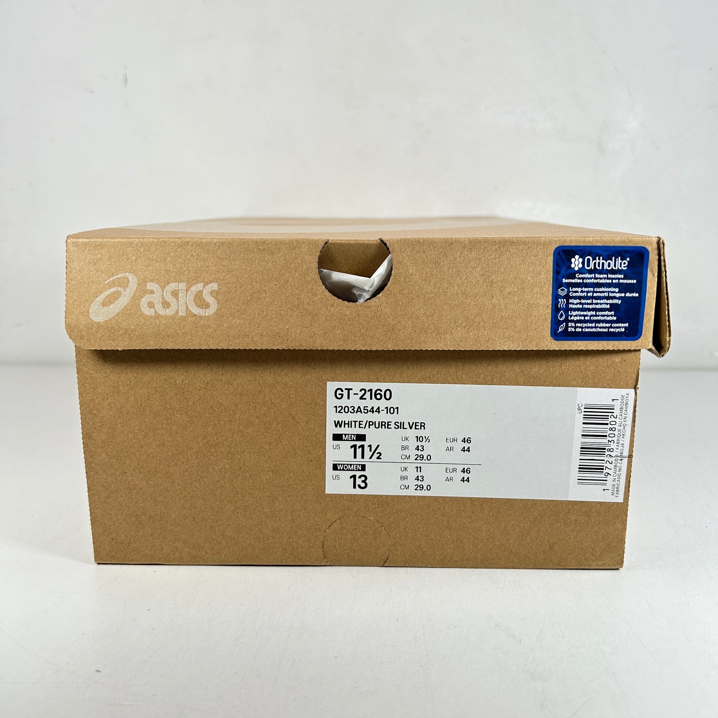 1203A544 101 ASICS GT-2160 White Pure Silver [USED] - 11.5 M (VNDS)