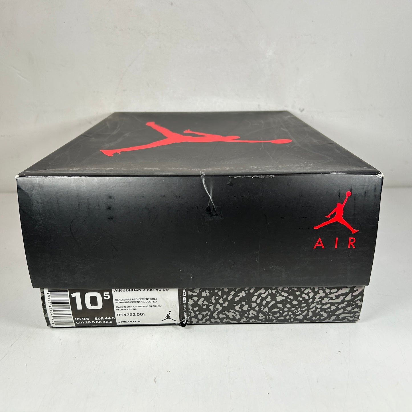 854262 001 Jordan 3 Retro Black Cement (2018) [USED] - 10.5 M (Used)