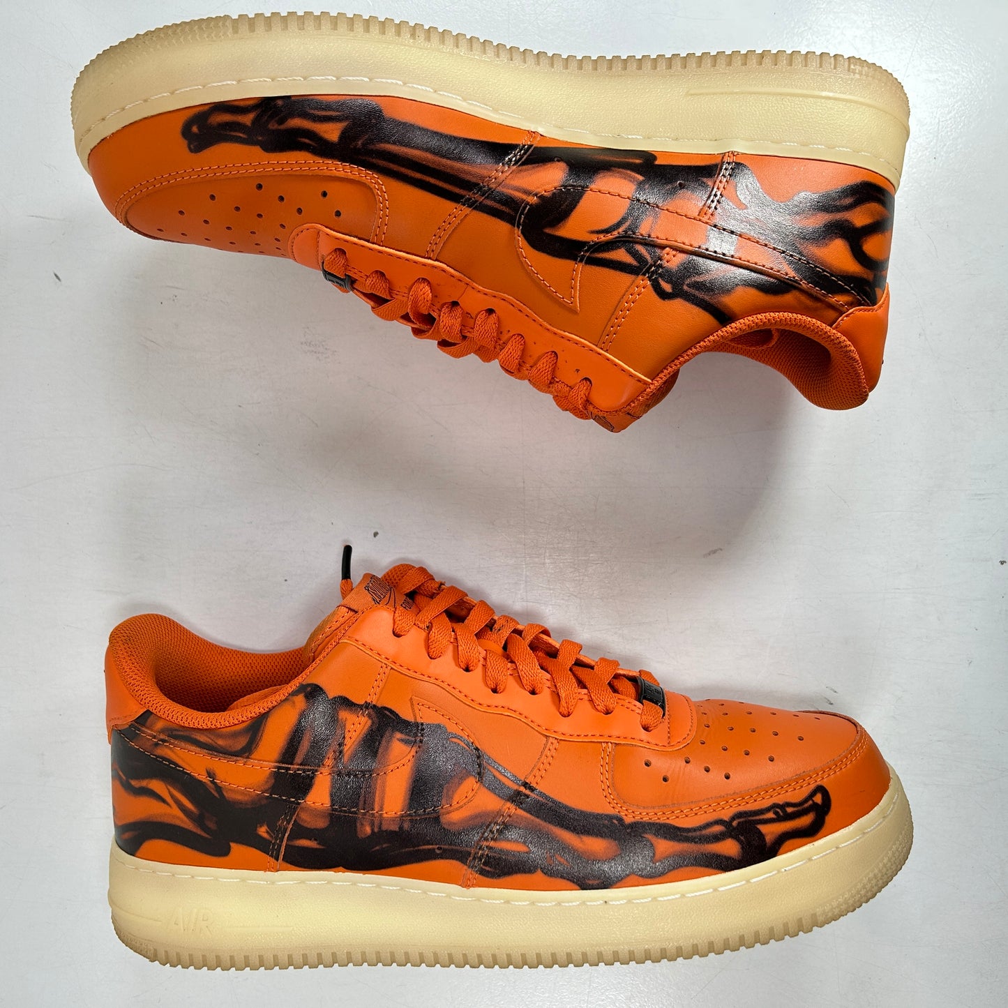 CU8067 800 Nike Air Force 1 Low Orange Skeleton Halloween [USED] - 11 (Used) (Replace Box)