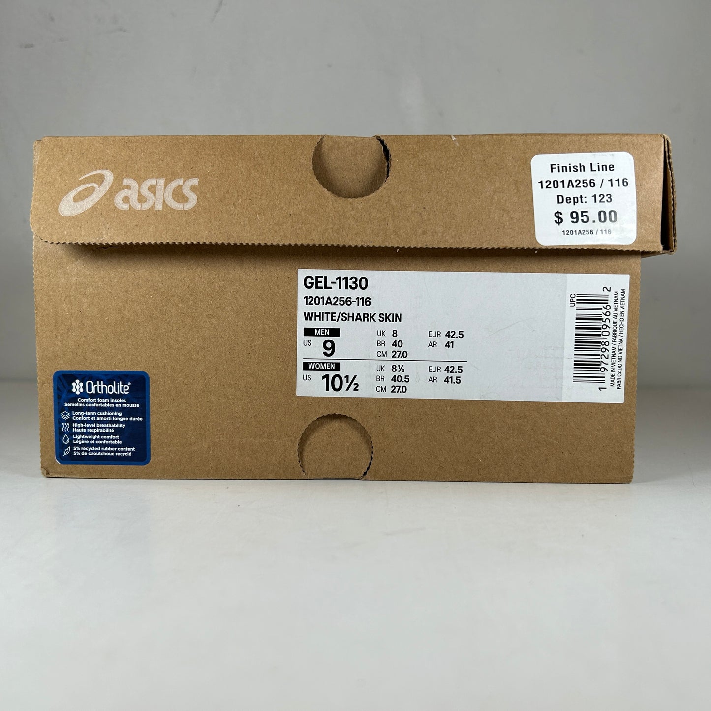 1201A256 116 ASICS Gel-1130 White Shark Skin [USED] - 9 M (Used)