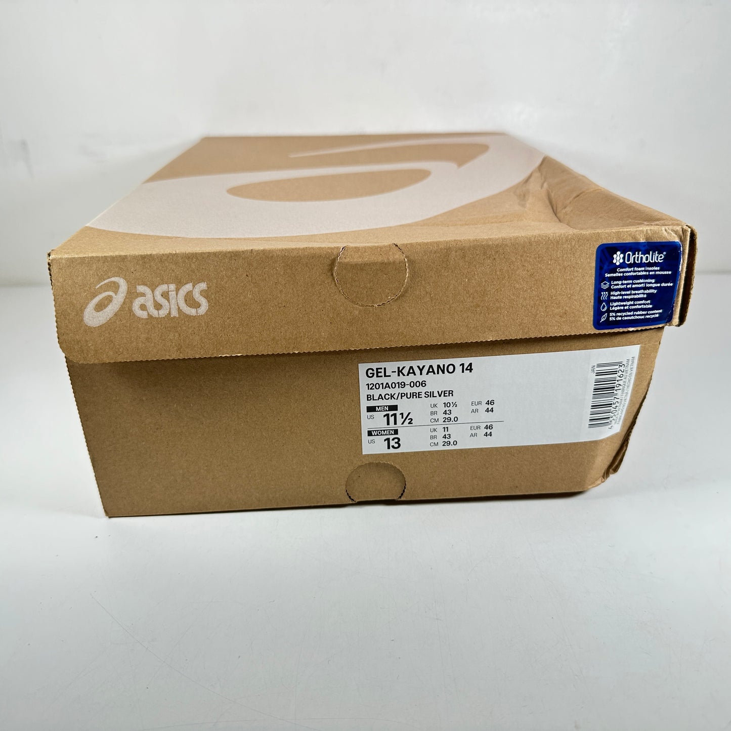 1201A019 006 ASICS Gel-Kayano 14 Black Pure Silver [USED] - 11.5 M (Used)