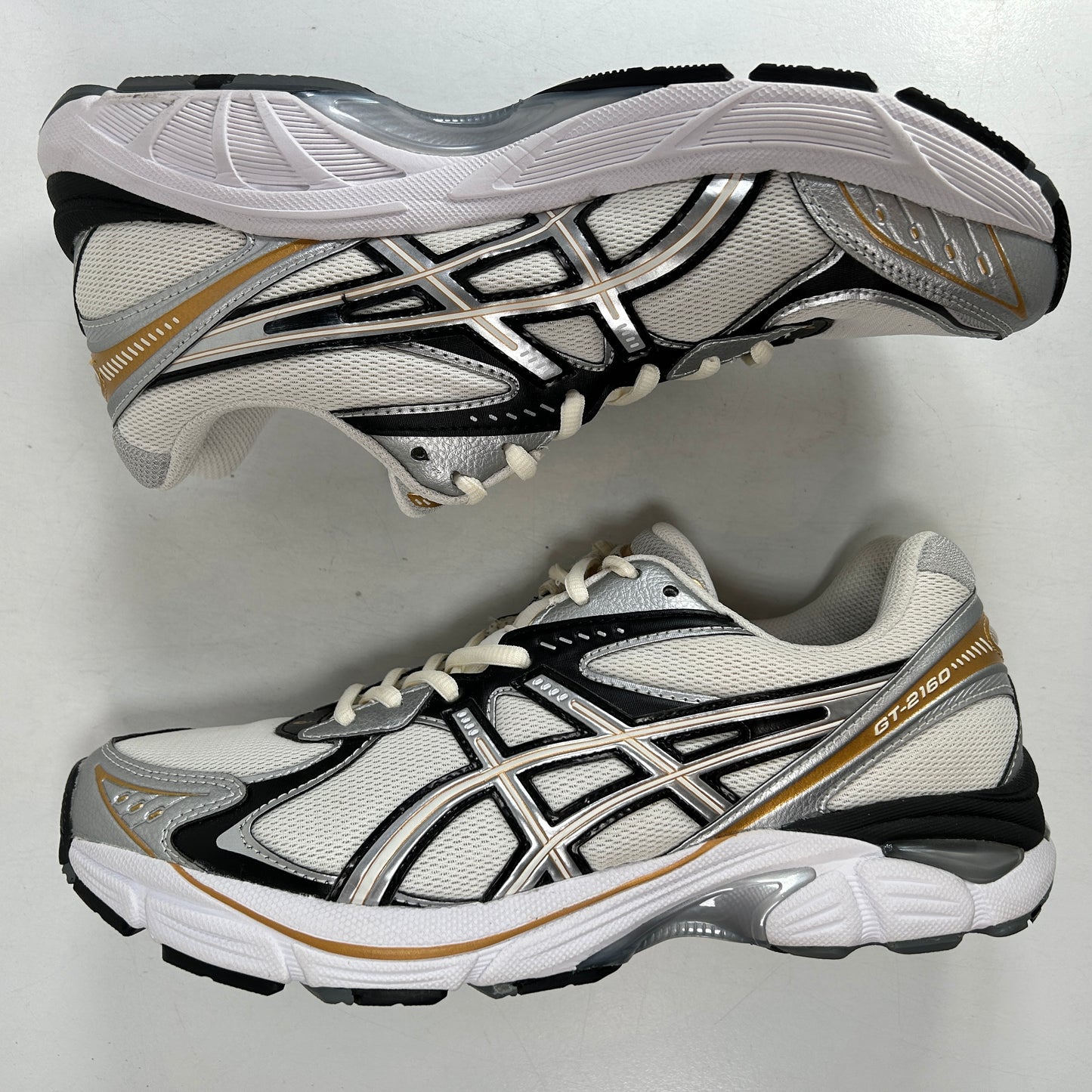 1203A320 100 ASICS GT-2160 Cream Pure Silver Gold [USED] - 9 M (Used) (No Box)