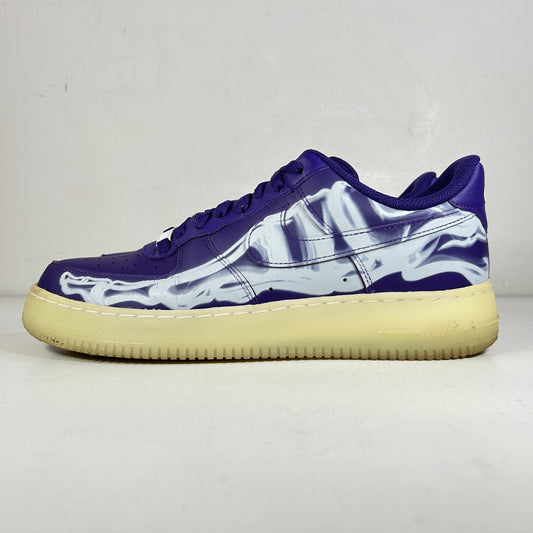 CU8067 500 Nike Air Force 1 Low '07 QS Purple Skeleton Halloween [USED] - 10.5 M (Used)