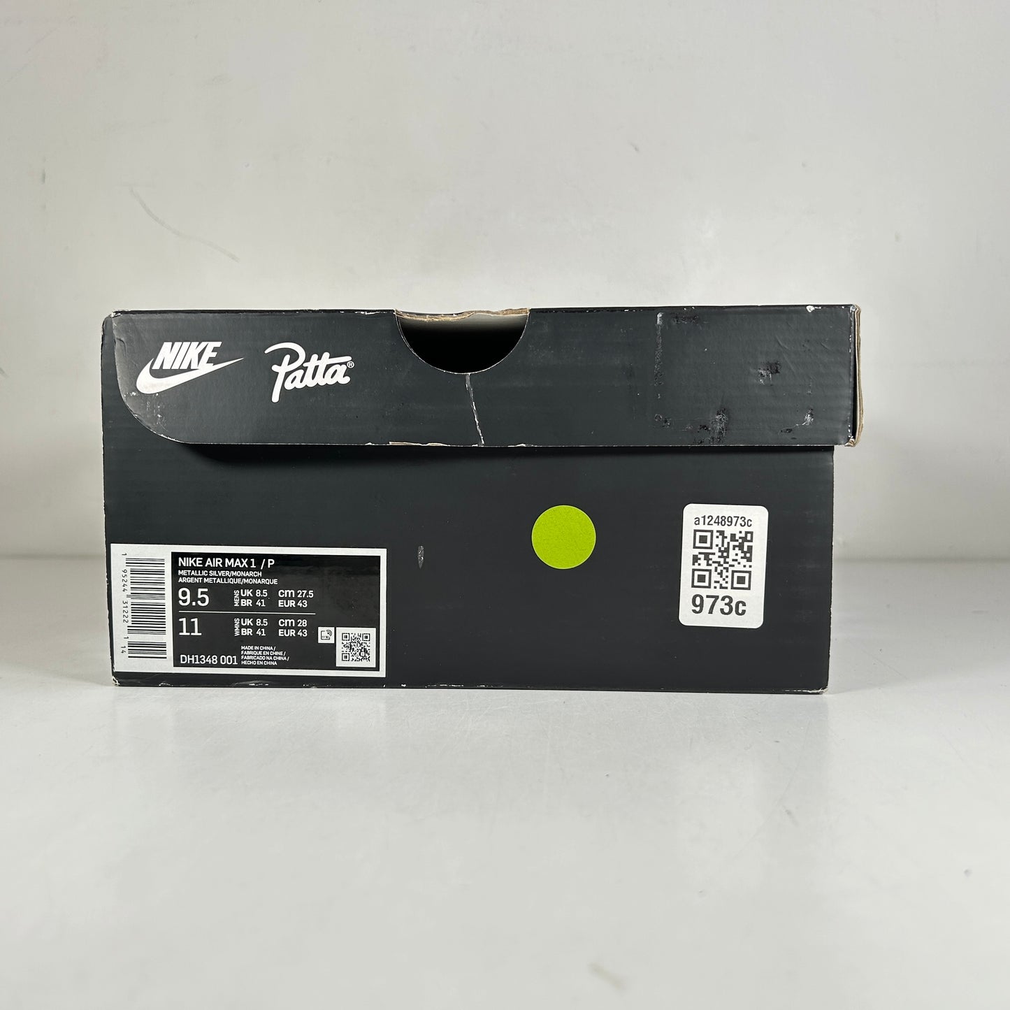 DH1348 001 Nike Air Max 1 Patta Waves Monarch [USED] - 9.5 M (Used)