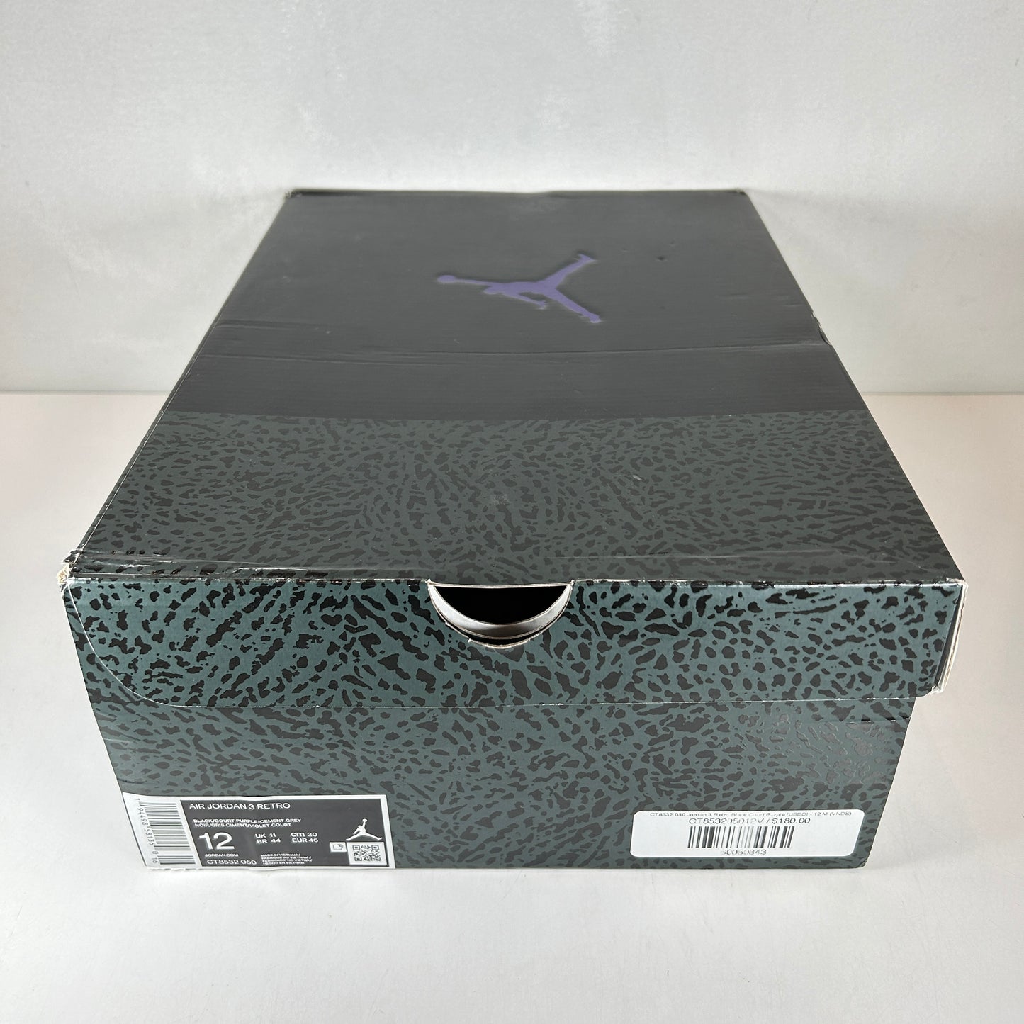 CT8532 050 Jordan 3 Retro Black Court Purple [USED] - 12 M (VNDS)