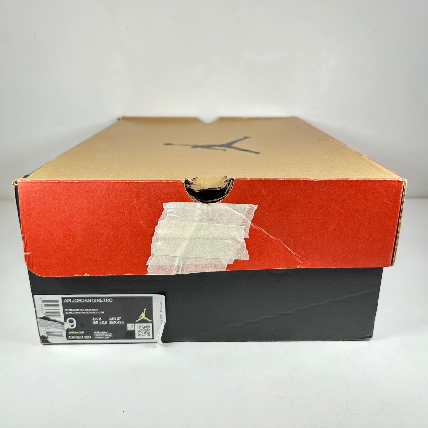 130690 160 Jordan 12 Retro White Dark Grey [USED] - 9 M (Used)