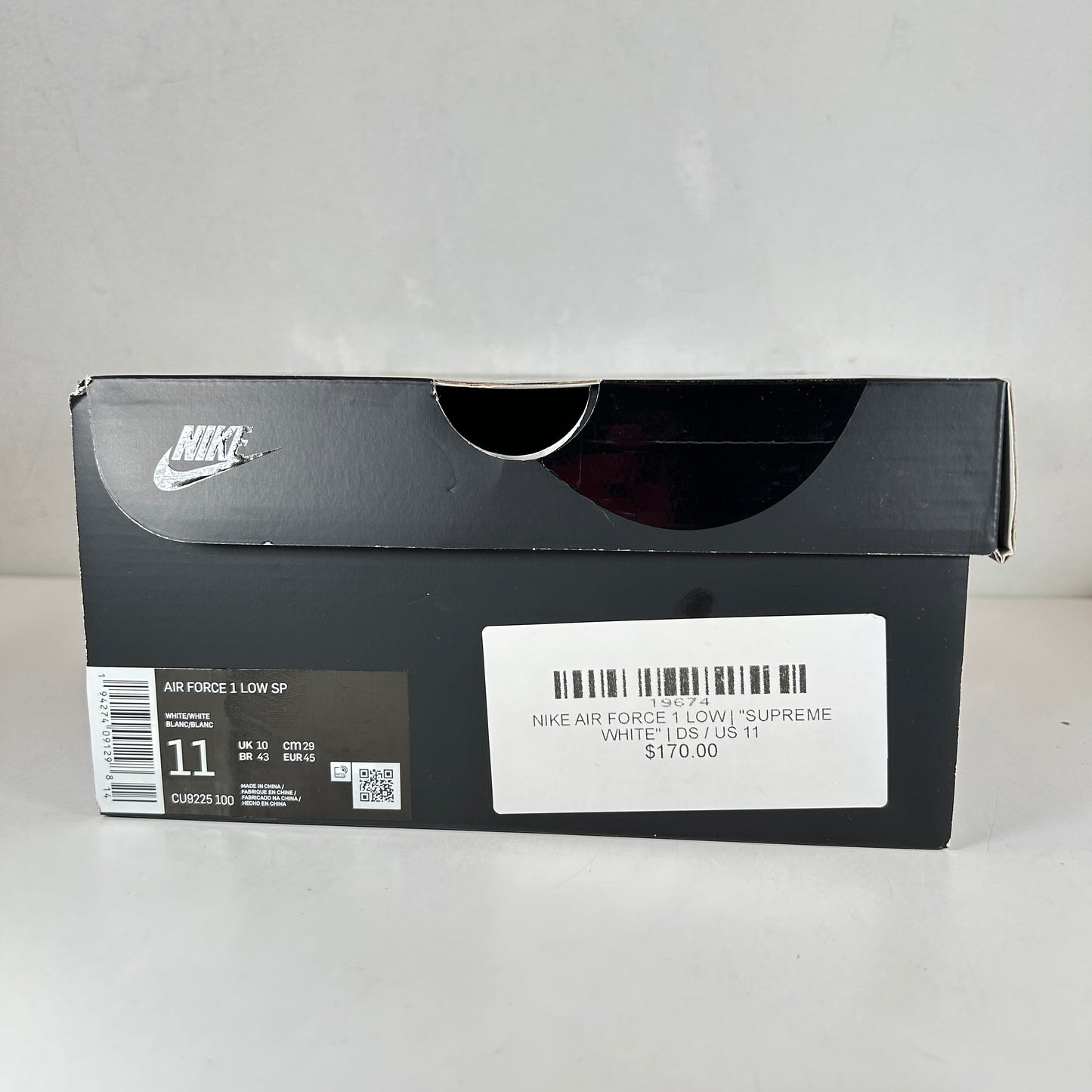 CU9225 100 AF1 Low Supreme White [USED] - 11 M (Used)