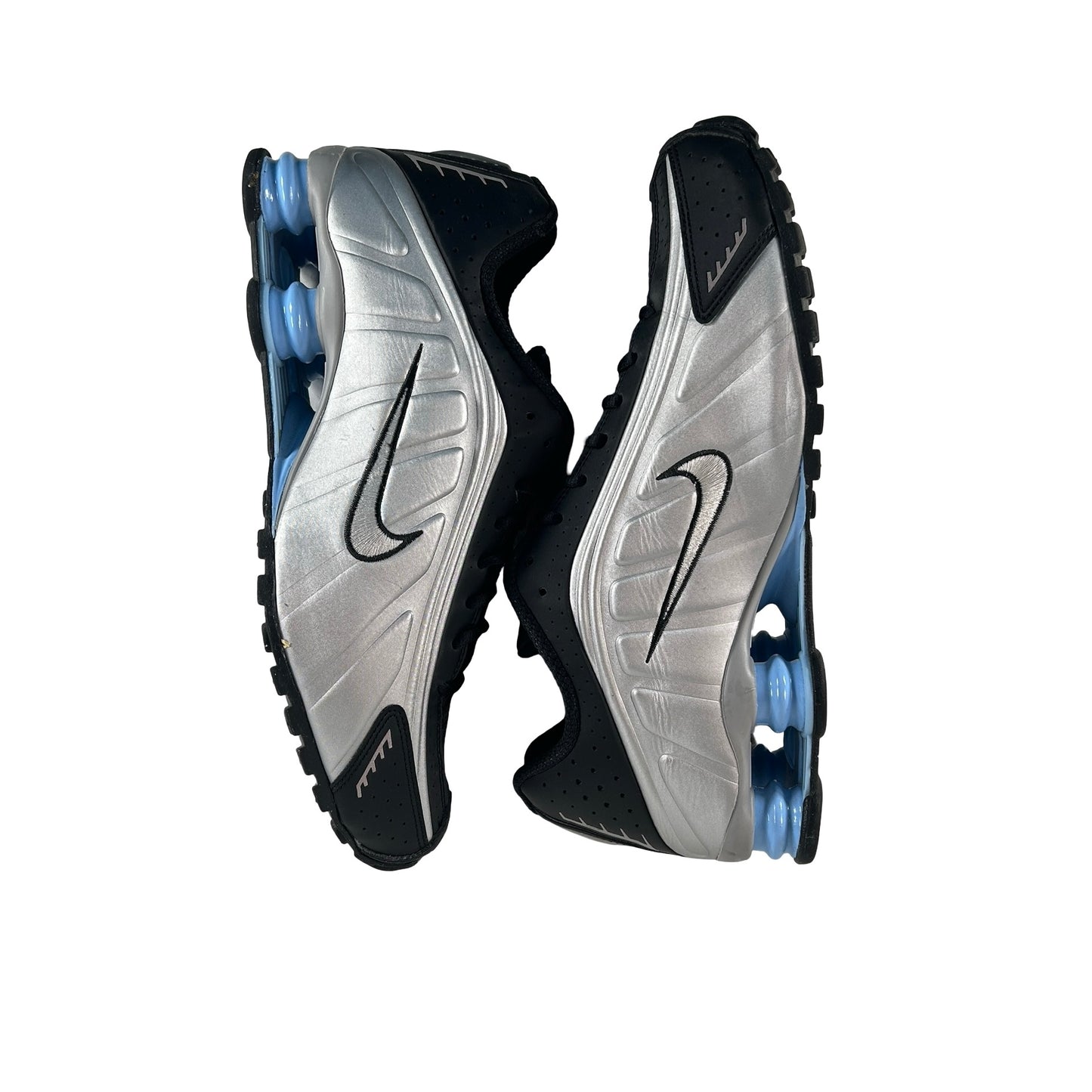 HQ1988 004 Nike Shox R4 Metallic Silver Black Psychic Blue [USED] - 11.5 M (Used)