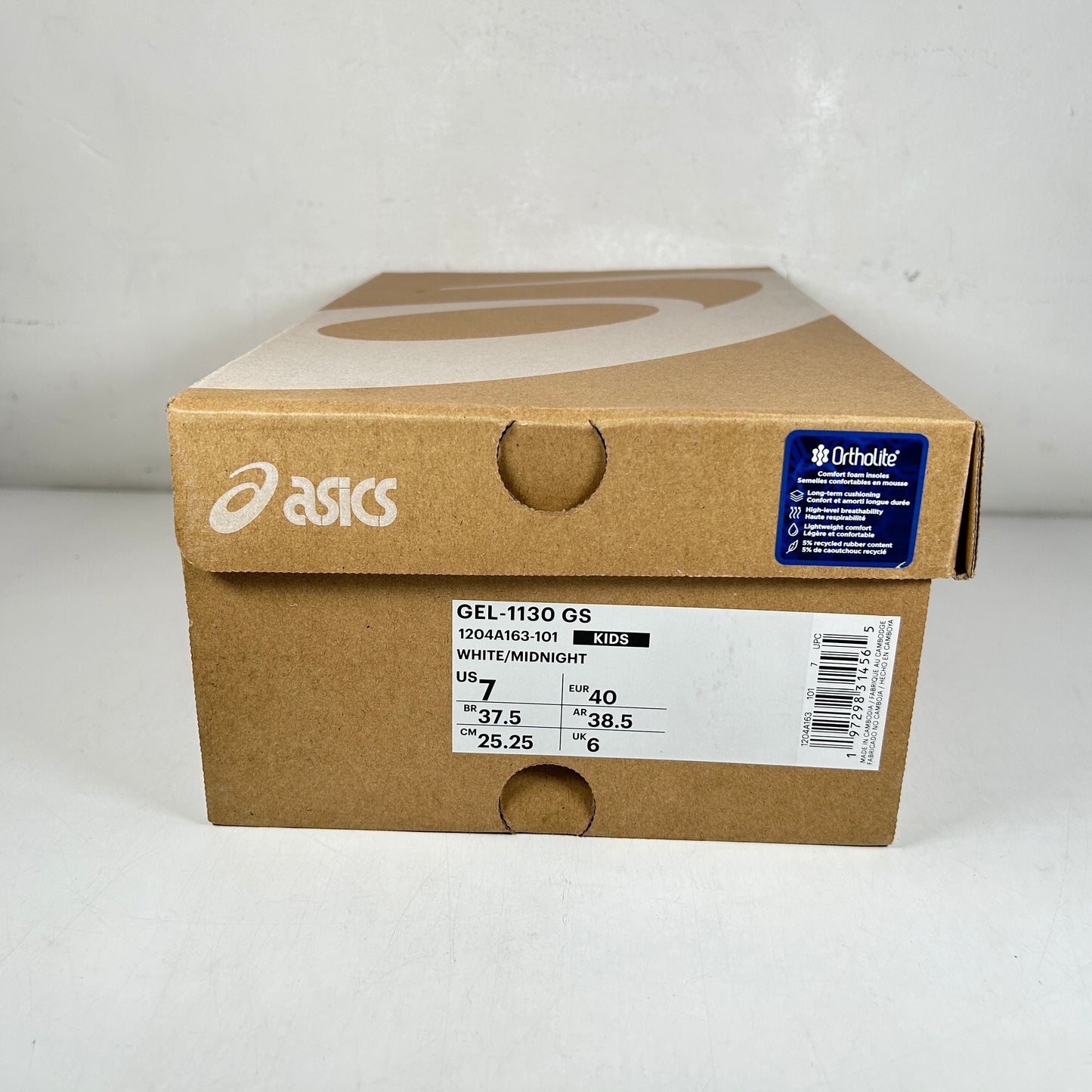 1204A163 101 ASICS Gel-1130 White Midnight (GS) [USED] - 7 M (Used)