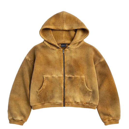 GV Gallery Waffle Thermal Zip Up Mustard