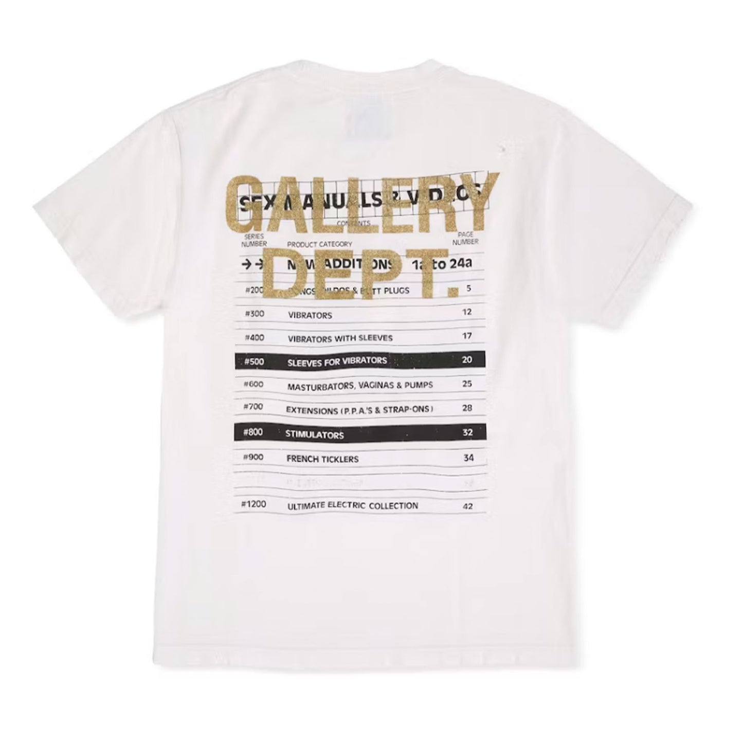 Gallery Dept. Doc Johnson Sexual Positions T-shirt White [USED] - L (Used)