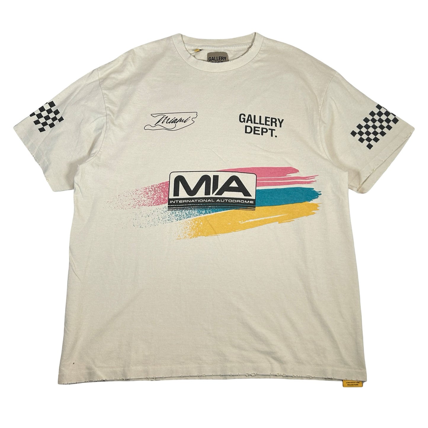 Gallery Dept. x Miami International Autodrone "Miami Grand Prix" MIA Merch Tee Archival White [USED] - L (Used)