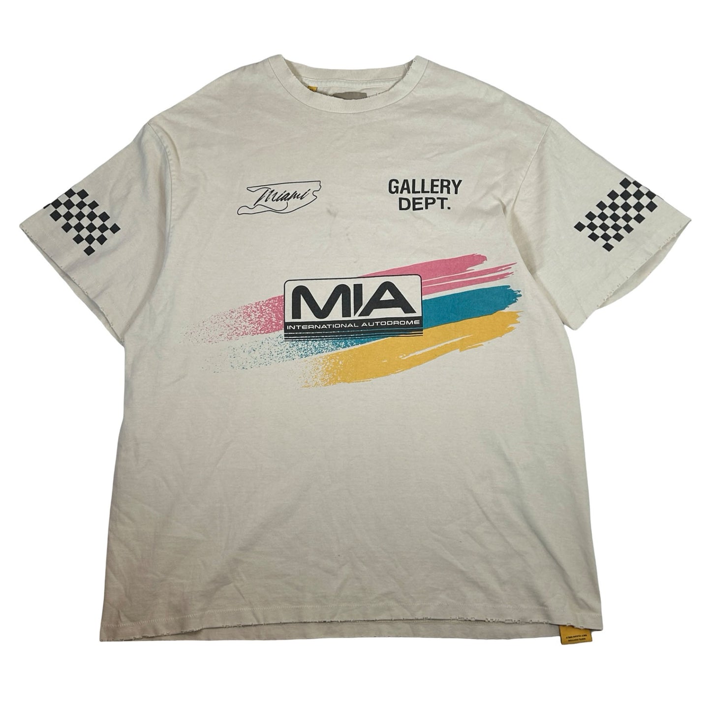 Gallery Dept. x Miami International Autodrone "Miami Grand Prix" MIA Merch Tee Archival White [USED] - XL (Used)