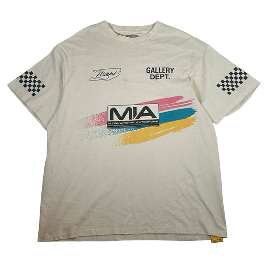 Gallery Dept. x Miami International Autodrone "Miami Grand Prix" MIA Merch Tee Archival White [USED] - XL (Used)