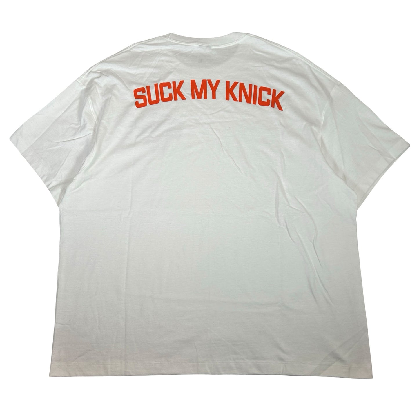 Greedy Unit Knicks Tee White "SUCK MY KNICK"