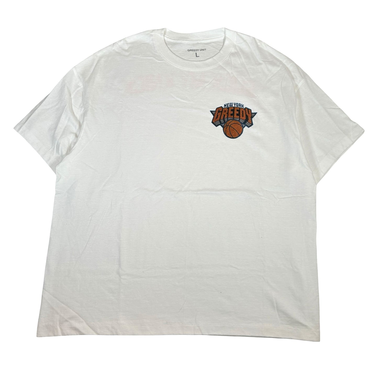 Greedy Unit Knicks Tee White "SUCK MY KNICK"