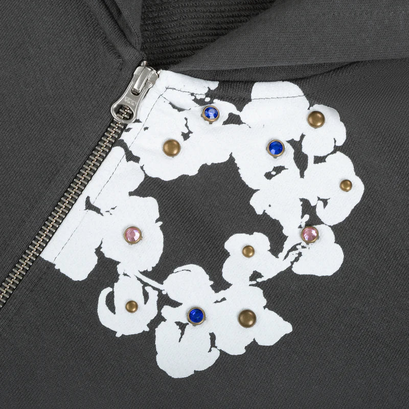 Denim Tears Rhinestone Cotton Wreath Zip Hoodie [USED] - S (Used)