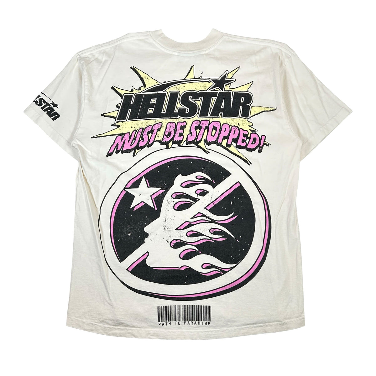 Hellstar Breaking News T-Shirt White [USED] - M (Used)